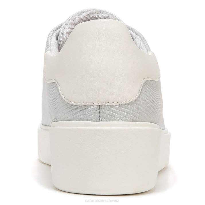 Frauen Naturalizer silbernes Leder Morrison 2.0 Schnürsneaker 66FF93