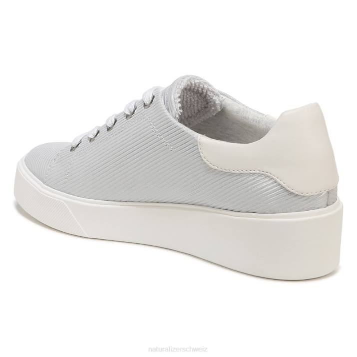 Frauen Naturalizer silbernes Leder Morrison 2.0 Schnürsneaker 66FF93