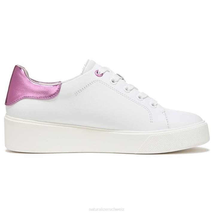 Frauen Naturalizer weißes Leder Morrison 2.0 Schnürsneaker 66FF95