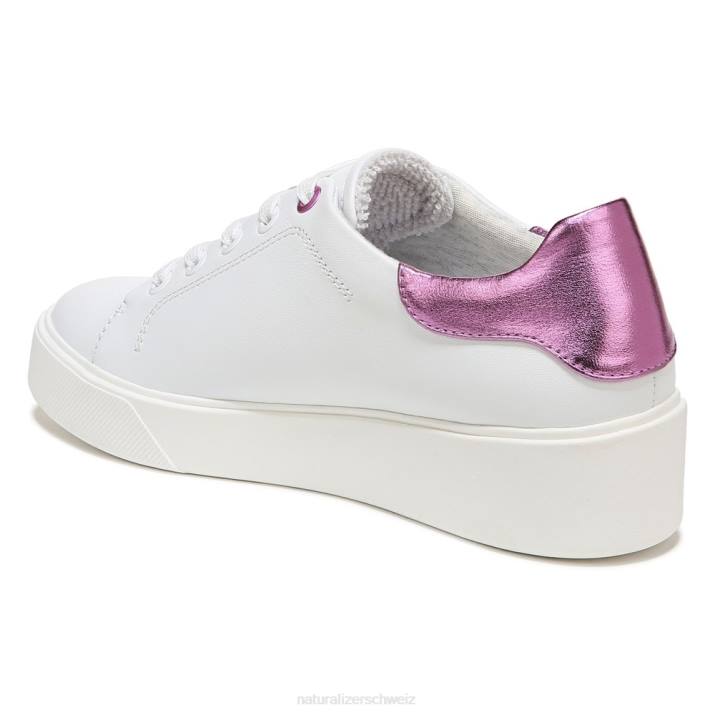 Frauen Naturalizer weißes Leder Morrison 2.0 Schnürsneaker 66FF95