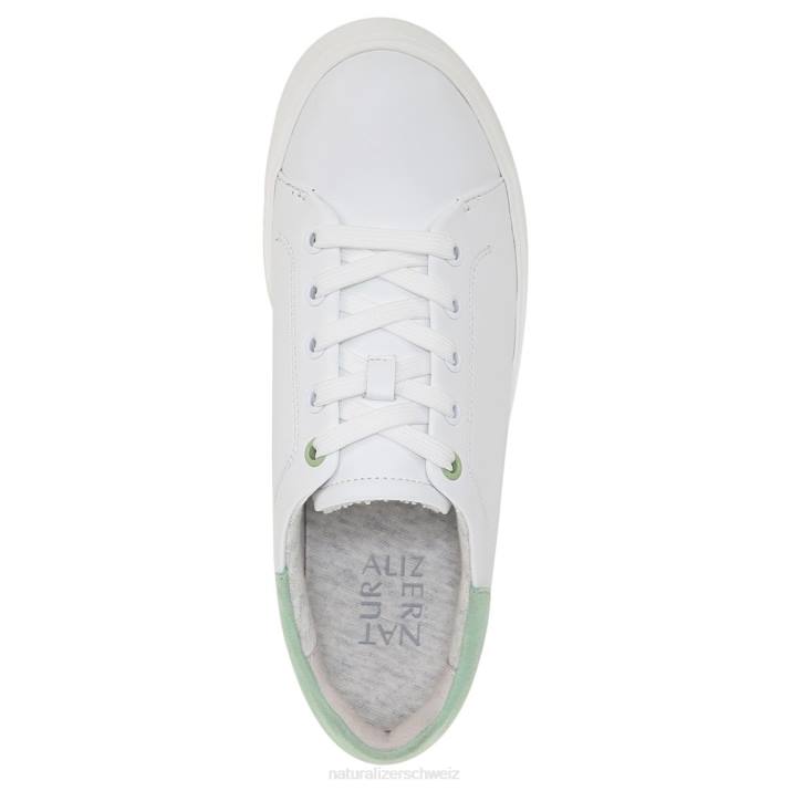 Frauen Naturalizer weißes/mintgrünes Leder Morrison 2.0 Schnürsneaker 66FF92