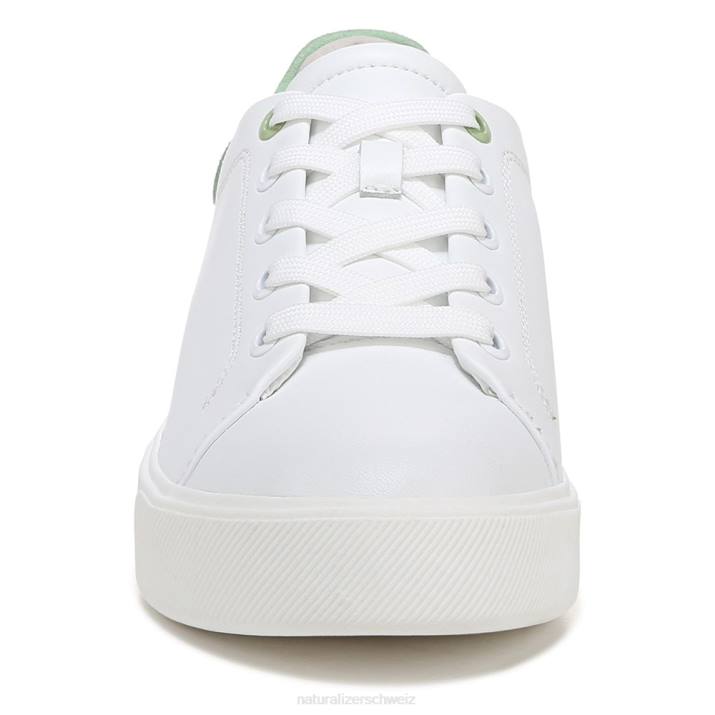 Frauen Naturalizer weißes/mintgrünes Leder Morrison 2.0 Schnürsneaker 66FF92