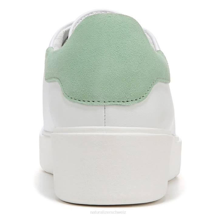 Frauen Naturalizer weißes/mintgrünes Leder Morrison 2.0 Schnürsneaker 66FF92