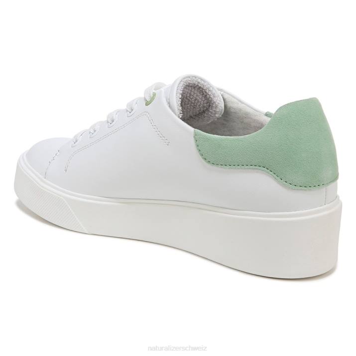 Frauen Naturalizer weißes/mintgrünes Leder Morrison 2.0 Schnürsneaker 66FF92
