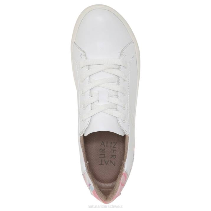 Frauen Naturalizer weiß/rosa geblümtes Leder Morrison-Sneaker 66FF235