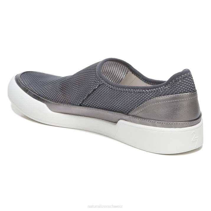 Frauen Naturalizer Mesh-Leder in Silber/Zinn 27 Edit Valda Slip-On-Sneaker 66FF281