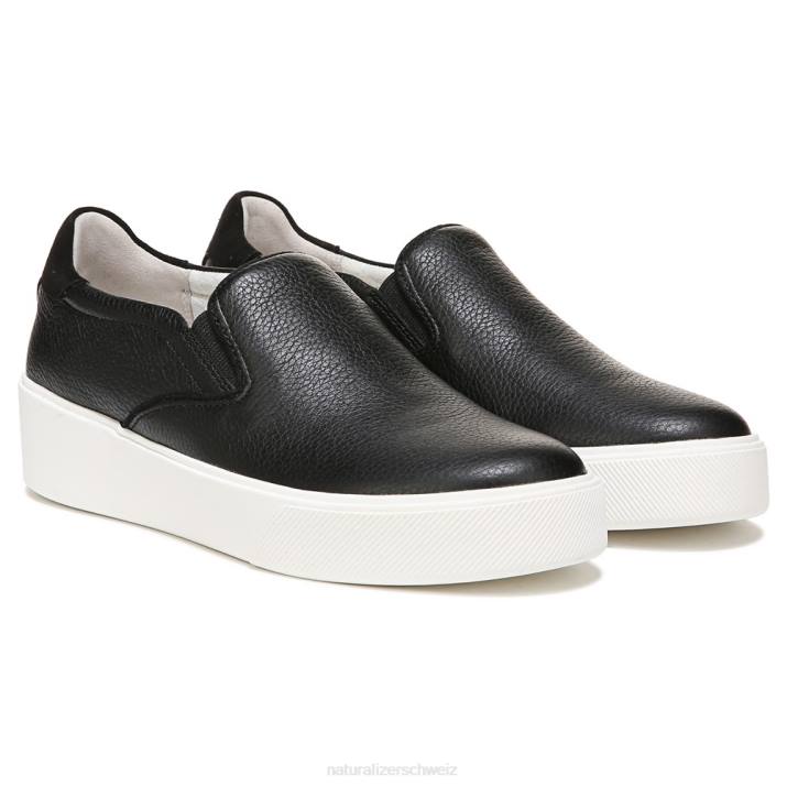 Frauen Naturalizer schwarzes Leder Marianne 2.0 Slip-on-Sneaker 66FF353