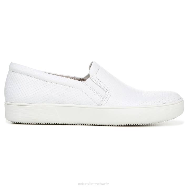 Frauen Naturalizer weißes perforiertes Leder Marianne Slip-on-Sneaker 66FF511