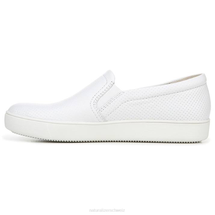 Frauen Naturalizer weißes perforiertes Leder Marianne Slip-on-Sneaker 66FF511